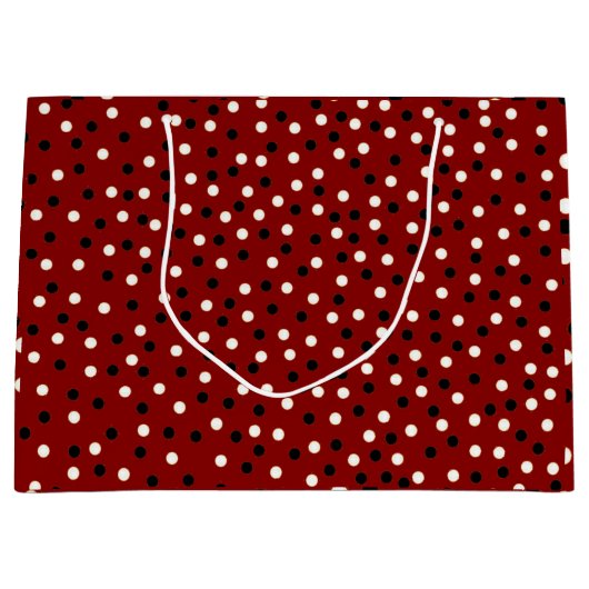 Rood/zwart/wit, met puntenontwerp large cadeautasje (Voorkant)