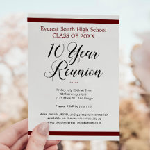 Rood Zwart Wit Minimalistisch 10 Jaar Klasse Reüni