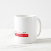 Rood Zwart & Wit Minimalistisch Eenvoudig Modern Koffiemok (Voorkant rechts)