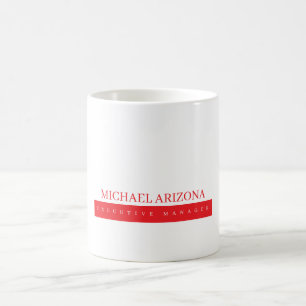 Rood Zwart & Wit Minimalistisch Eenvoudig Modern Koffiemok