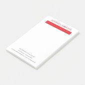 Rood Zwart & Wit Minimalistisch Eenvoudig Modern Post-it® Notes (Schuin)