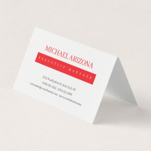 Rood Zwart & Wit Minimalistisch Eenvoudig Modern Visitekaartje