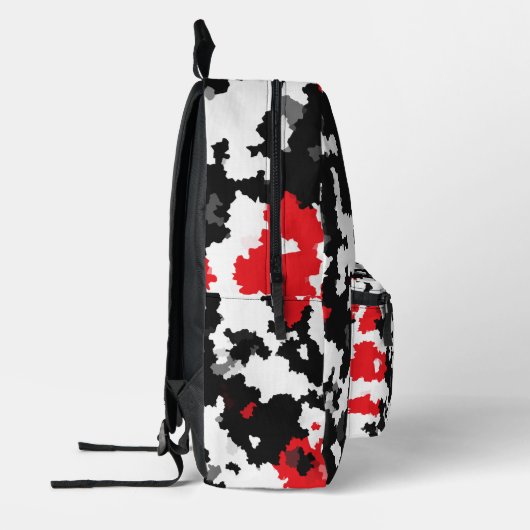Rood Zwart Wit Modern Abstract Bedrukte Rugzak (Links)