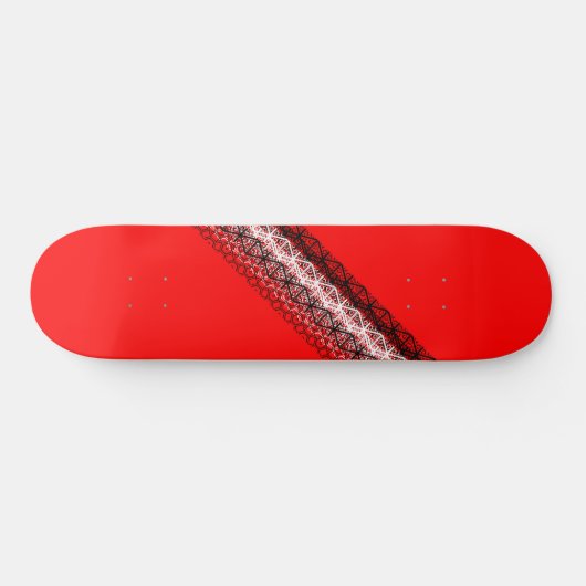 Rood Zwart Wit Modern Funky 4Jess Persoonlijk Skateboard (Horizontaal)