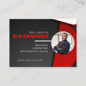 Rood zwart-wit modern Visitekaartje (Voorkant)