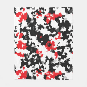 Rood Zwart Wit Onregelmatig Abstract Design Fleece Deken
