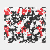 Rood Zwart Wit Onregelmatig Abstract Design Fleece Deken (Voorkant (Horizontaal))