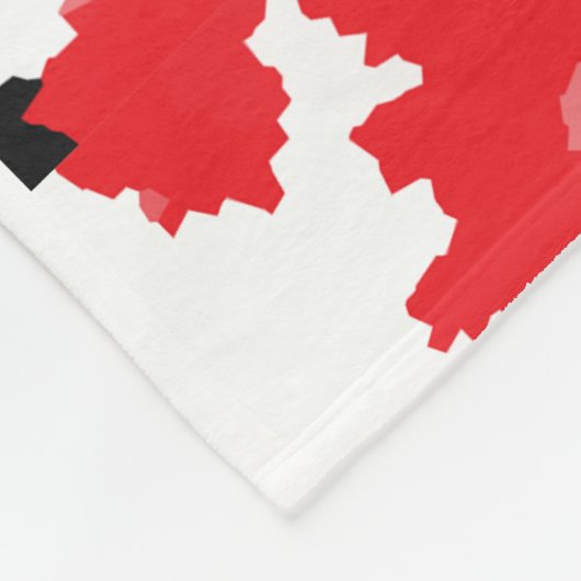 Rood Zwart Wit Onregelmatig Abstract Design Fleece Deken (Hoek)