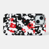 Rood Zwart Wit Onregelmatig Abstract Design iPhone 15 Case (Achterkant horizontaal)