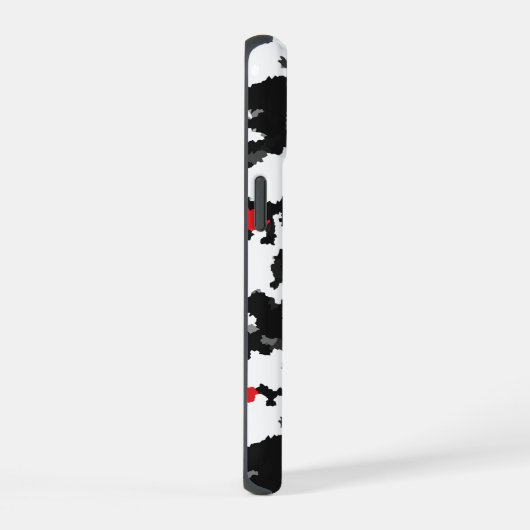Rood Zwart Wit Onregelmatig Abstract Design iPhone 15 Case (Rechterkant)