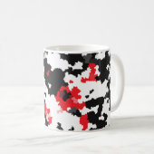 Rood Zwart Wit Onregelmatig Abstract Design Koffiemok (Voorkant rechts)