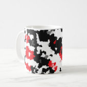 Rood Zwart Wit Onregelmatig Abstract Design Koffiemok (Voorkant links)