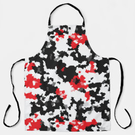 Rood Zwart Wit Onregelmatig Abstract Design Schort