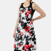 Rood Zwart Wit Onregelmatig Abstract Design Schort (Insitu)