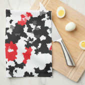 Rood Zwart Wit Onregelmatig Abstract Design Theedoek (Quarter Fold)