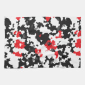 Rood Zwart Wit Onregelmatig Abstract Design Theedoek (Horizontaal)