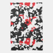 Rood Zwart Wit Onregelmatig Abstract Design Theedoek (Verticaal)