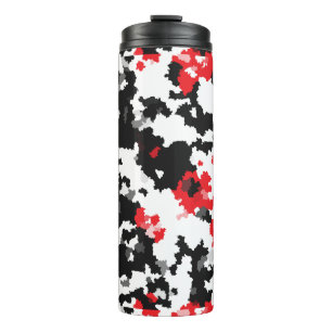 Rood Zwart Wit Onregelmatig Abstract Design Thermosbeker