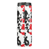Rood Zwart Wit Onregelmatig Abstract Design Thermosbeker (Achterkant)