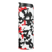 Rood Zwart Wit Onregelmatig Abstract Design Thermosbeker (Geroteerd rechts)