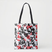 Rood Zwart Wit Onregelmatig Abstract Design Tote Bag (Voorkant)
