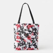 Rood Zwart Wit Onregelmatig Abstract Design Tote Bag (Achterkant)