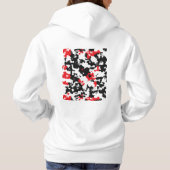 Rood Zwart Wit Onregelmatig Abstract Ontwerp Hoodie (Achterkant)