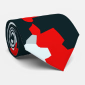 Rood Zwart-wit Onregelmatig Abstract Stropdas (Opgerold)