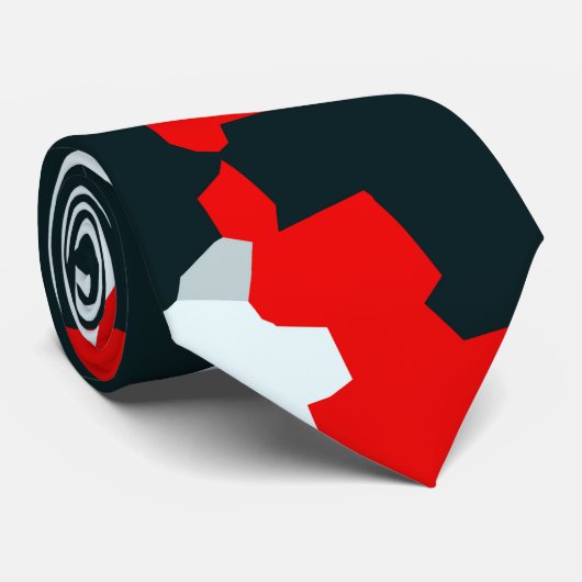 Rood Zwart-wit Onregelmatig Abstract Stropdas (Opgerold)