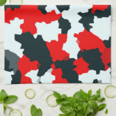 Rood Zwart-wit Onregelmatig Abstract Theedoek (Gevouwen)