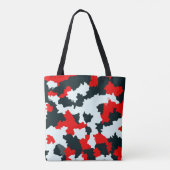 Rood Zwart-wit Onregelmatig Abstract Tote Bag (Achterkant)