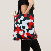 Rood Zwart-wit Onregelmatig Abstract Tote Bag (Dichtbij)