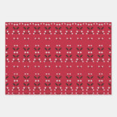 Rood Zwart Wit Ornamenten Illustratiepatroon Inpakpapier Vel (Voorkant)