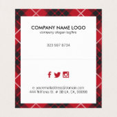 Rood zwart-wit patroon visitekaartje (Binnenkant ongevouwen)