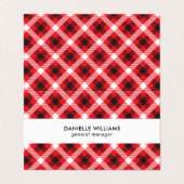 Rood zwart-wit patroon visitekaartje (Buitenkant ongevouwen)