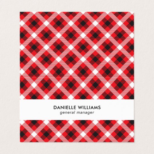 Rood zwart-wit patroon visitekaartje (Buitenkant ongevouwen)