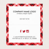 Rood zwart-wit patroon visitekaartje (Binnenkant ongevouwen)