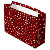 Rood/Zwart/Wit Poke A Dot Design Large Cadeautasje (Achterkant Gekanteld)