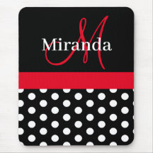 Rood Zwart Wit Polka Dot Monogram