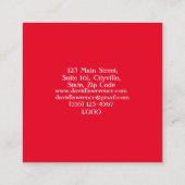 ROOD ZWART WIT POLKA STIPPEN MODERN TRENDY MANAGER VIERKANTE VISITEKAARTJE (Achterkant)