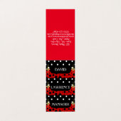 ROOD ZWART WIT POLKA STIPPEN MODERN TRENDY MANAGER VISITEKAARTJE (Buitenkant ongevouwen)