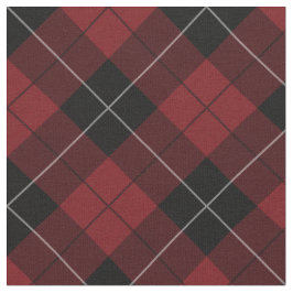Rood zwart wit Pset Tartan Diagonaal Stof
