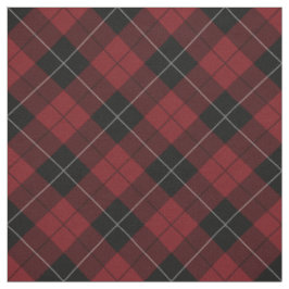 Rood zwart wit Pset Tartan Diagonaal Stof