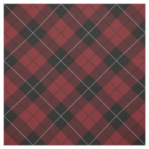 Rood zwart wit Pset Tartan Diagonaal Stof
