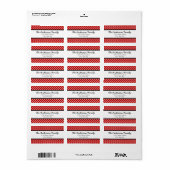Rood Zwart & Wit Quatrefoil - Adreslabels Etiket (Full Sheet)