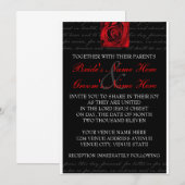 Rood, zwart, wit, Roos uitnodiging (Voorkant / Achterkant)