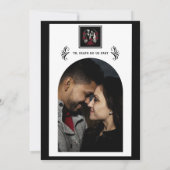 Rood & Zwart Wit Rozen Skelet Paar Bruiloft Kaart (Achterkant)