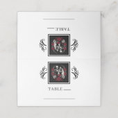 Rood & Zwart Wit Rozen Skelet Paar Bruiloft Plaatskaartje (Buitenkant ongevouwen)