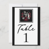 Rood & Zwart Wit Rozen Skelet Tafelnummer (Voorkant)