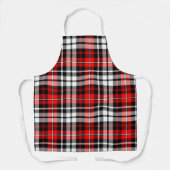 Rood Zwart Wit Schotse ruit Patroon Ontwerp Schort (Voorkant)